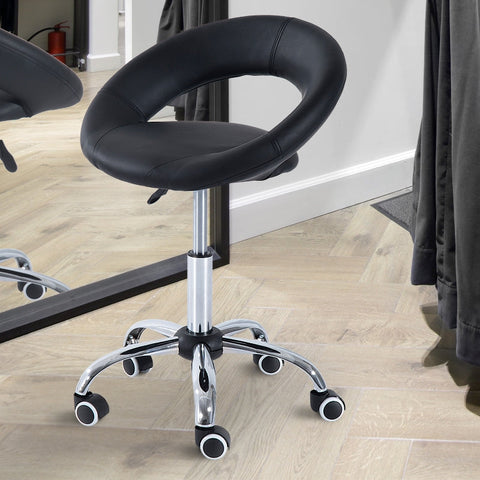 Rootz Rolling Stool - Swivel Stool - Adjustable Height Stool - Comfortable Padding - Durable Materials - 50cm x 54cm x 66-78cm