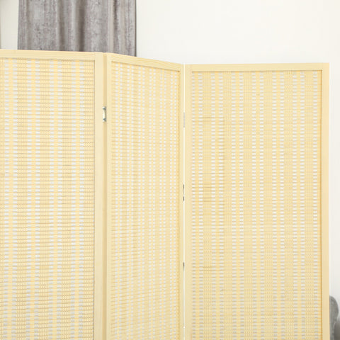 Rootz Room Divider - Foldable Partition - 3 Panel Divider - Natural Style - Privacy Enhancer - 135 x 180 cm
