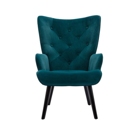Rootz Velvet Armchair - Living Room Chair - Trendy Seating - High-Quality Comfort - 96cm x 69cm x 70cm