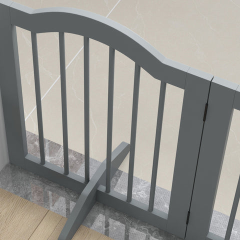 Rootz 3-Part Dog Barrier Grille - Pet Gate - Safety Fence - Grey - Foldable Design - 154.5cm x 61cm - Durable MDF & Wood