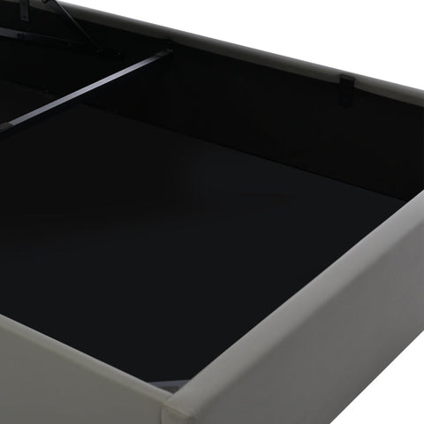 Rootz Double Bed with Hydraulic Storage - Bed Frame - Platform Bed - LED Lighting - Elegant & Practical - 202x146x107.5 cm