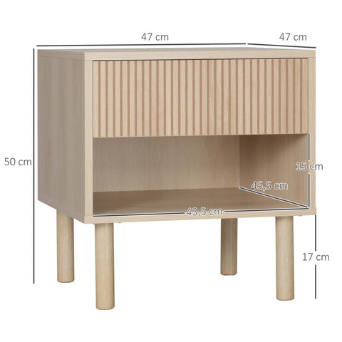 Rootz 2 Piece Set Bedside Tables - Side Tables - Nightstands - Brown- Modern Style - 47 x 47 x 50 cm