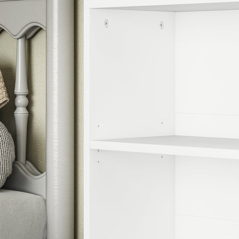 Rootz Bookshelf - Storage Unit - Shelving System - Adjustable Design - Chipboard Material - 60 x 24 x 158.5 cm - White Finish