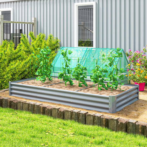 Rootz Raised Garden Bed - Planting Bed - Steel Planter - Weather-Resistant - 828L Capacity - 240cm x 120cm x 30cm
