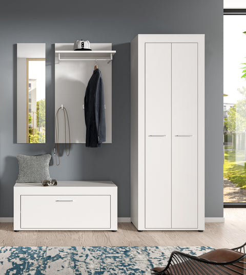 Rootz Wardrobe Set - Closet Organizer - Hallway Storage - Chipboard Build - 184x191x35cm