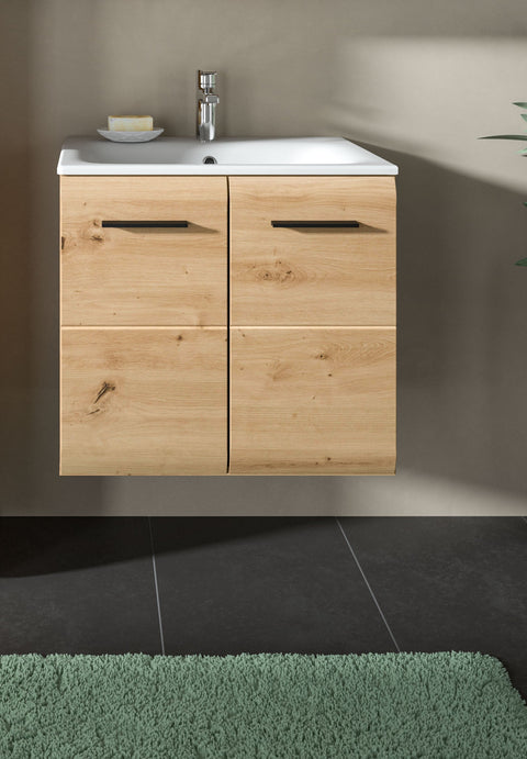 Rootz Vanity Unit with Sink - Bathroom Cabinet - Storage Solution - Easy Assembly - 60x55x46cm