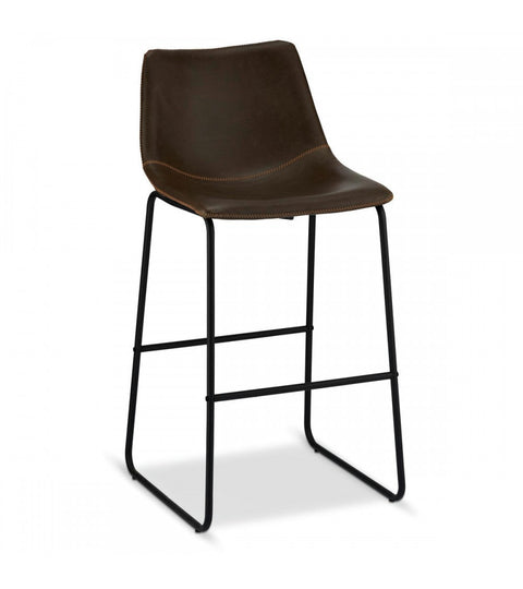 Rootz Bar Stool - Counter Stool - High Chair - Faux Leather - Ergonomic Design - Easy Maintenance - Durable - 46cm x 54cm x 97cm