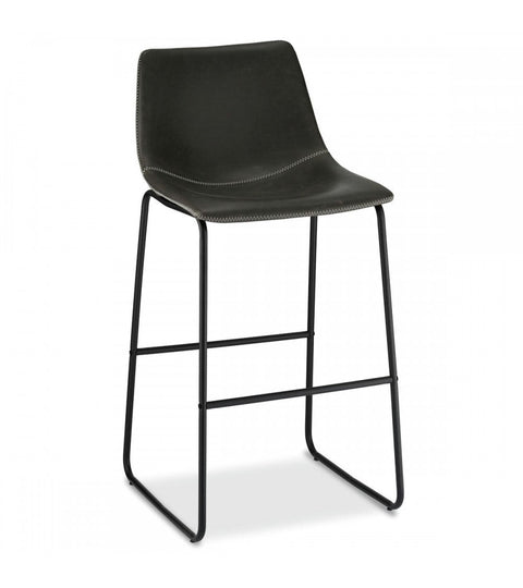 Rootz Bar Stool - Counter Stool - High Chair - Faux Leather - Metal Frame - Comfortable Seating - Elegant Design - Easy Maintenance - 46cm x 54cm x 97cm