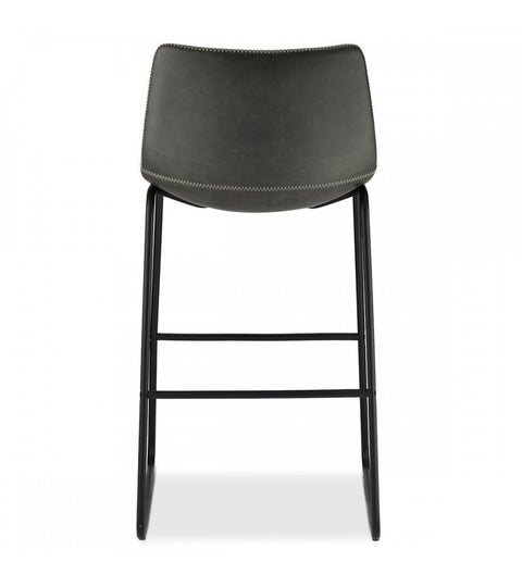 Rootz Bar Stool - Counter Stool - High Chair - Faux Leather - Metal Frame - Comfortable Seating - Elegant Design - Easy Maintenance - 46cm x 54cm x 97cm