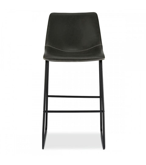 Rootz Bar Stool - Counter Stool - High Chair - Faux Leather - Metal Frame - Comfortable Seating - Elegant Design - Easy Maintenance - 46cm x 54cm x 97cm