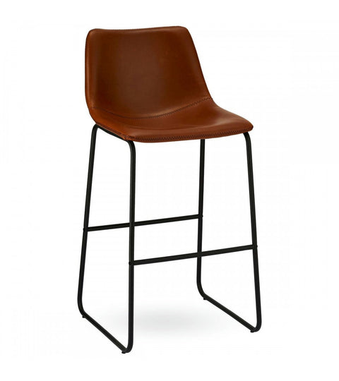 Rootz Bar Stool - Counter Stool - High Chair - Faux Leather - Durable & Easy Maintenance - Elegant & Versatile - 46cm x 54cm x 97cm