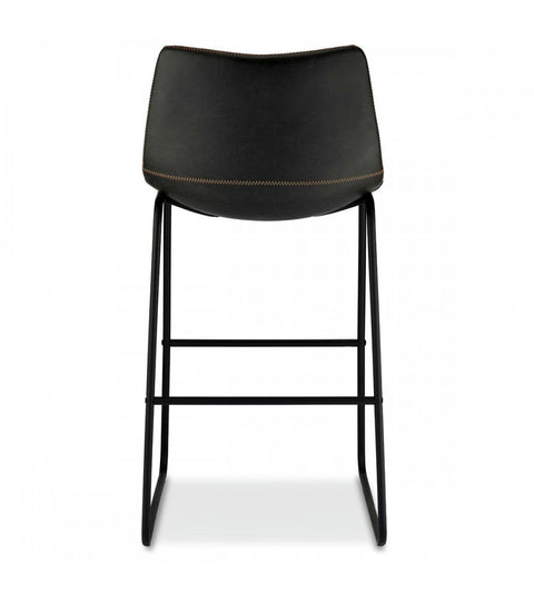 Rootz Bar Stool - Counter Stool - High Chair - Supreme Comfort - Elegant Design - Durable - 46cm x 54cm x 97cm - Metal Frame with Faux Leather