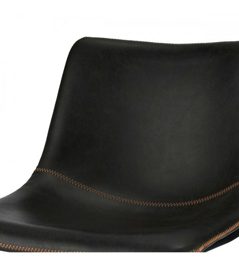 Rootz Bar Stool - Counter Stool - High Chair - Supreme Comfort - Elegant Design - Durable - 46cm x 54cm x 97cm - Metal Frame with Faux Leather