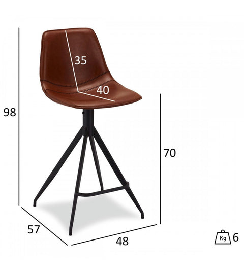Rootz Bar Stool - Counter Stool - Swivel Barstool - Luxurious Comfort - Sleek Design - Versatile Swivel - 48cm x 57cm x 98cm
