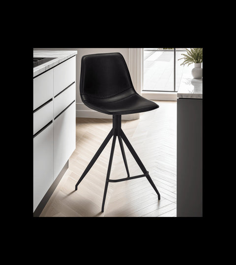 Rootz Bar Stool - Swivel Bar Chair - Comfortable Counter Stool - 360° Swivel, Supreme Comfort, Easy Maintenance - 48cm x 57cm x 98cm - Metal and Faux Leather