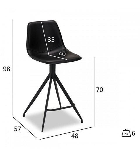 Rootz Bar Stool - Swivel Bar Chair - Comfortable Counter Stool - 360° Swivel, Supreme Comfort, Easy Maintenance - 48cm x 57cm x 98cm - Metal and Faux Leather