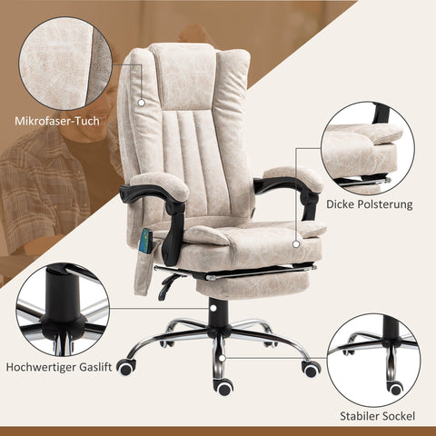 Rootz Office Chair with Massage - Ergonomic Desk Chair - Heated Seat - 62cm x 70cm x 113-120cm - Ultimate Comfort