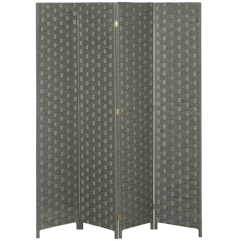 Rootz 4 Panel Room Divider - Interior Paravent - Partition Screen - Natural Wood- 159.5l x 169.5h x 1.6t cm