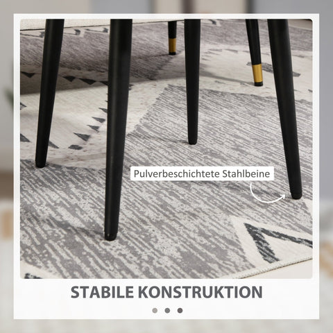 Rootz Stool - Footrest Ottoman - Cashmere Look - Soft Padding - Steel Legs - Light Gray - 42cm x 42cm x 47cm