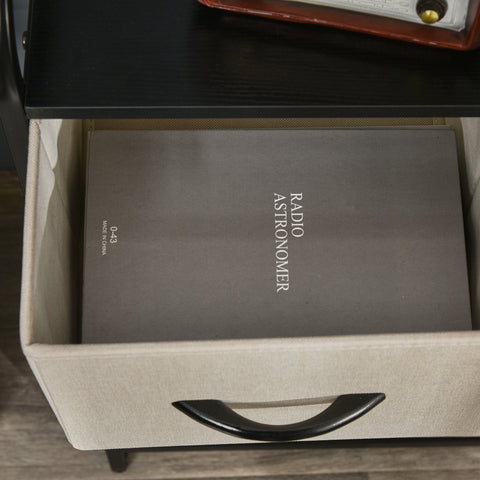 Rootz Storage Cabinet - Chest of Drawers - Fabric Organizer - Durable & Versatile - 58 x 29 x 78.5 cm - Black, Grey