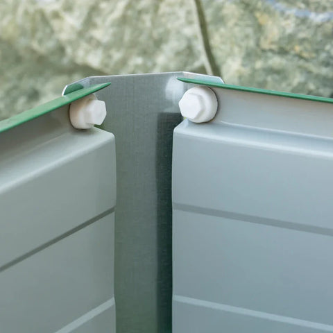 Rootz Staal Verhoogd Bed - 3 Aparte Plantplaatsen - Open Grond - Eenvoudige Montage - Groen - 183 x 47 x 40cm