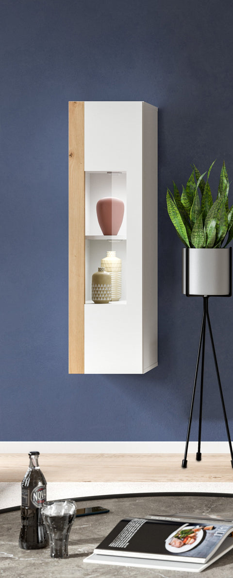 Rootz Display Cabinet - Showcase - Storage Unit - Handleless Design - Versatile Use - 30cm x 112cm x 33cm