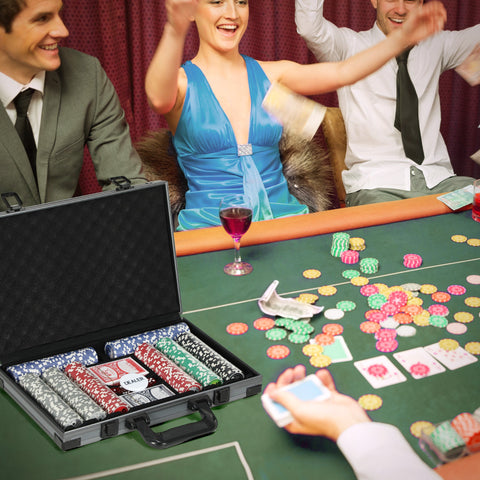 Rootz Poker Set - Poker Case - 400 Chips - Casino Games - 39.5cm x 28cm x 8cm - Organized Play - Texas Hold'em for Up to 10 Players