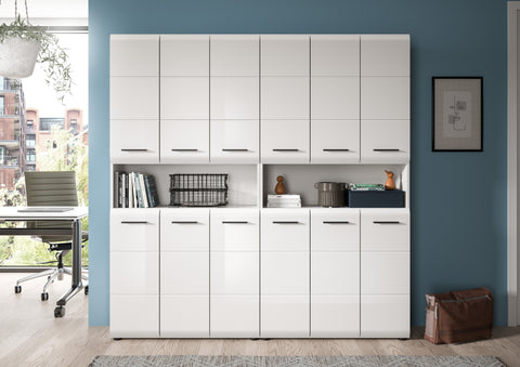 Rootz 2 Piece Bathroom Cabinet Set - Storage Units - Multi-Purpose Cabinets - Timeless Design - 180x185x30 cm