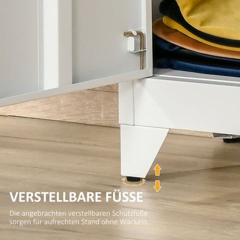 Rootz Filing Cabinet - Metal Storage Cabinet - Multi-Purpose Organizer - Durable & Ventilated - White - 75 x 33 x 110 cm