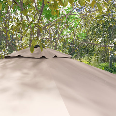 Rootz Cantilever Sunshader - Outdoor Parasols - Rotatable 360° Sun Shade - Durable Aluminum - 2.95l x 2.95b x 2.66h m Brown