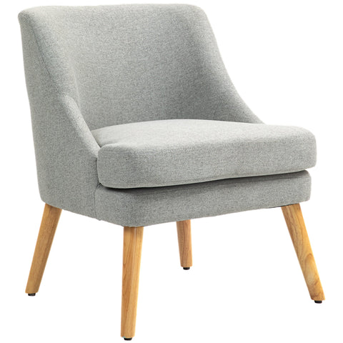 Rootz Linen Look Padded Lounge Chair - Armchair - Recliner Chair - Ultimate Comfort - 63cm x 69cm x 79.5cm