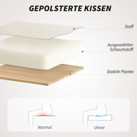 Rootz Upholstered Office Chair - Linen-Look Desk Chair - Height Adjustable - Comfort Seating - 54x52x73-81cm