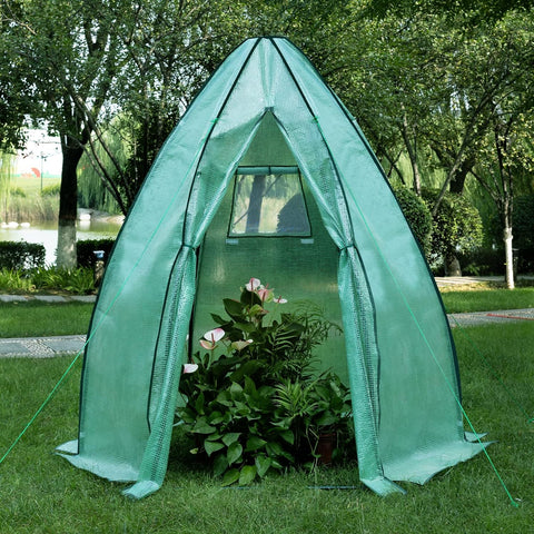 Rootz Conical Greenhouse - Plant Shelter - Winter Garden House - PE Fabric - 240cm x 200cm x 240cm