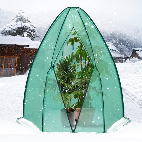 Rootz Conical Greenhouse - Plant Shelter - Winter Garden House - PE Fabric - 240cm x 200cm x 240cm