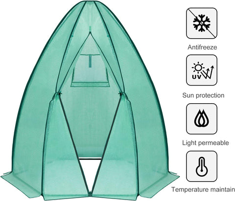 Rootz Conical Greenhouse - Plant Shelter - Winter Garden House - PE Fabric - 240cm x 200cm x 240cm