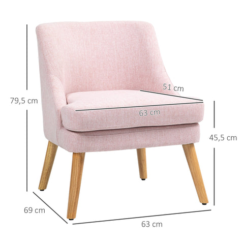 Rootz Armchair - Accent Seat - Scandinavian Style - Ultimate Comfort - Hevea Wood Legs - 63x69x79.5 cm