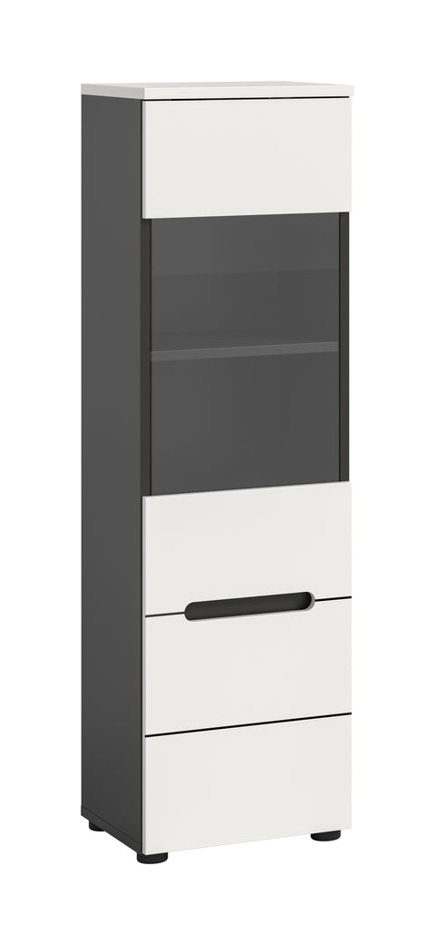 Rootz Display Cabinet - Showcase Cabinet - Display Unit - Stylish Presentation - 36x125x33 cm - White Replica