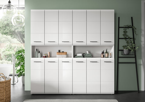 Rootz 2 Piece Bathroom Cabinet Set - Storage Units - Multi-Purpose Cabinets - Timeless Design - 180x185x30 cm