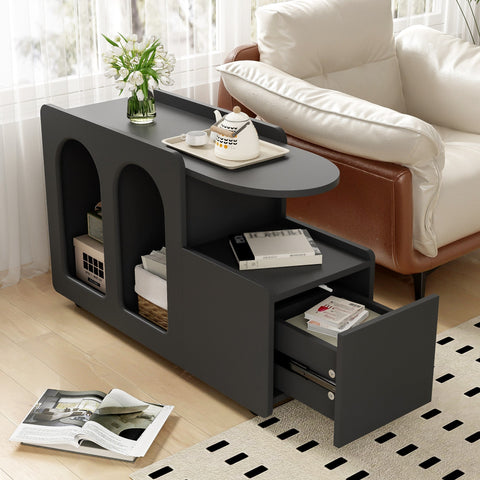 Rootz Multifunctional Side Cabinet - Storage Trolley - Rolling Cart - Flexible Wheels - 82cm x 30cm x 53cm