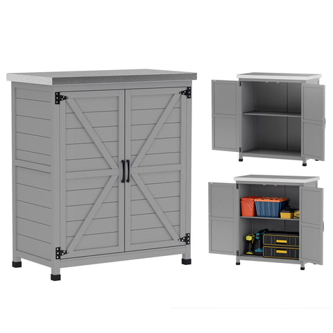 Rootz Garden Cabinet - Tool Cabinet - Outdoor Storage Cabinet - Water & Wear Resistant - 79cm x 43cm x 92cm