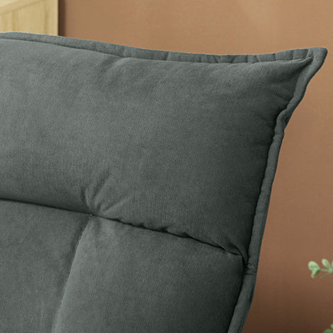 Rootz Floor Armchair - Modern Upholstered Chair - Rotatable Chair - 5-Fold Adjustable Backrest - Grey - 62cm x 70cm x 95cm