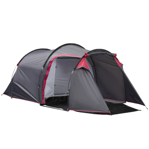Rootz Camping Tent - Pop Up Tent - 2-3 People - Vestibule - Sleeping Area - Waterproof - Carrying Bag - Polyester-fiberglass - Dark Gray - 426L x 206W x 154H cm