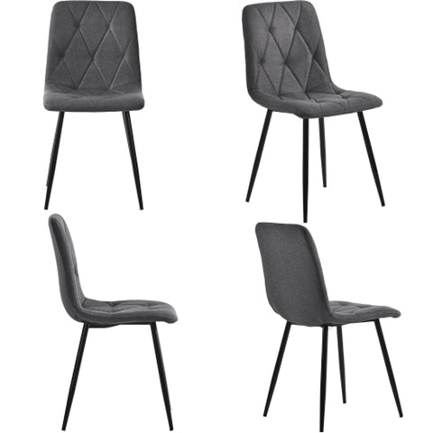 Rootz 4 Piece Set Dining Chairs - Upholstered Chairs - Elegant Seating - Unbeatable Comfort - 45cm x 40cm x 86cm