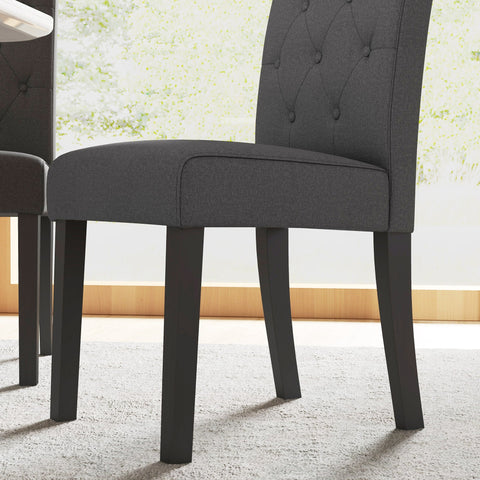 Rootz Set of 2 Dining Room Chairs - Kitchen Chairs - Upholstered Chairs - Comfort & Style - 47cm x 61cm x 101cm - Dark Gray