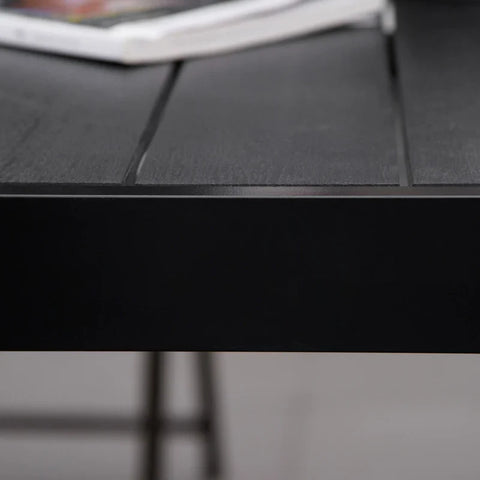 Rootz Garden Table - Outdoor Table - Lounge Table - Weather Resistant - Aluminum - Plastic - Black - 190L x 90W x 74H cm