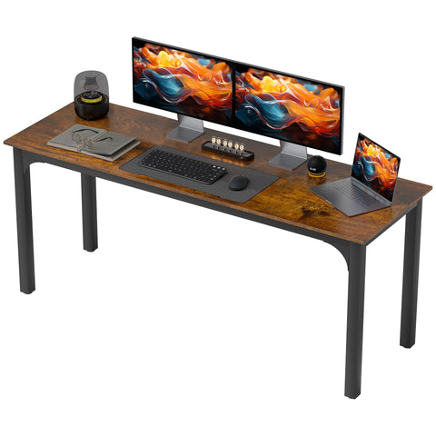 Rootz Computer Desk - Office Table - Rustic Workspace - Lots of Space - Chipboard - 180cm x 60cm x 75cm