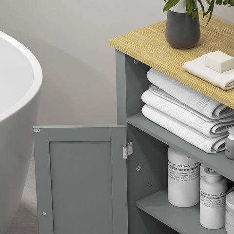 Rootz Low Bathroom Furniture - Storage Cabinet - Elegant Organizer - Adjustable Shelf - 60W x 30D x 80.5H cm