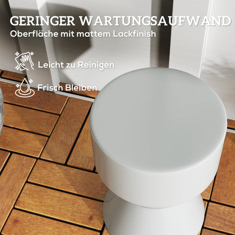 Rootz Ceramic Garden Stool - Outdoor Side Table - Weatherproof Footrest - 120kg Resilient - Ø33 x 45.5cm - Enhance Home & Garden Decor