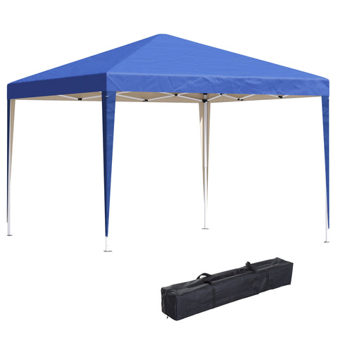 Rootz Pop-Up Folding Gazebo - Garden Tent - Party Pavilion - UV Protection - 2.95 x 2.95m - Steel & Oxford Fabric - Blue