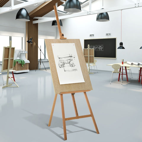 Rootz Adjustable Easel Frame - Painting Stand - Art Display - Natural Beech Wood - 65cm x 68cm x 230cm